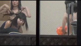 全裸盗撮丸撮り（ DJ3人組） 脱衣所でのシーン